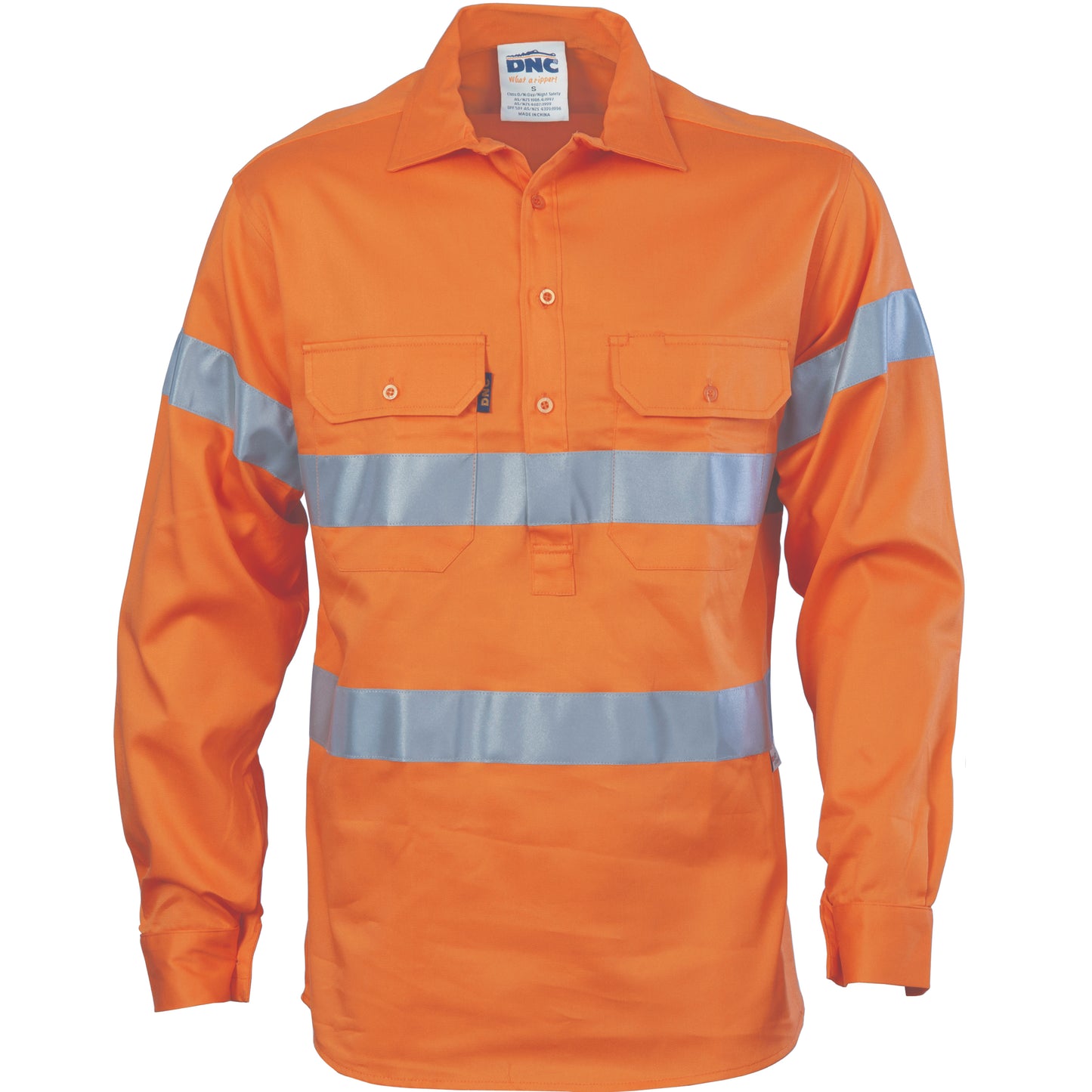 3945 HiVis Cool-Breeze Close Front Cotton Shirt with Generic R/Tape