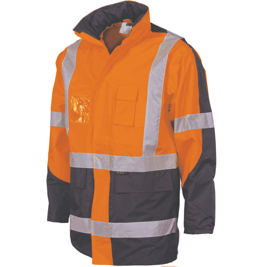 3993 HiVis 2 Tone Cross Back D/N “2 in 1” Contrast Rain Jacket