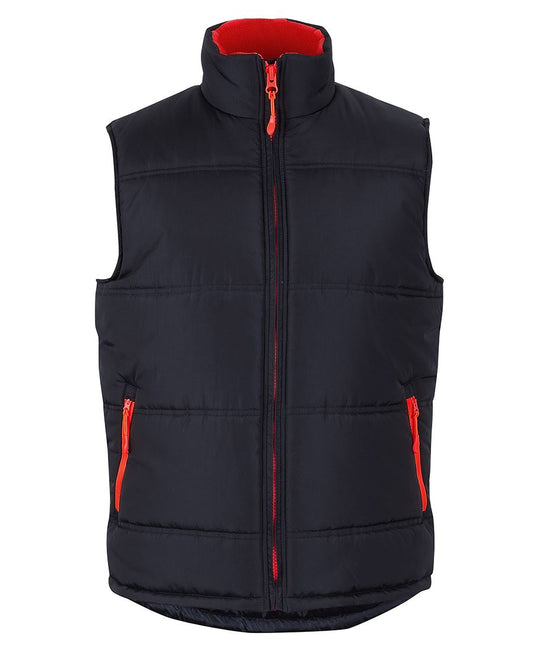 JB's Puffer Contrast Vest Black/Red-2Xs