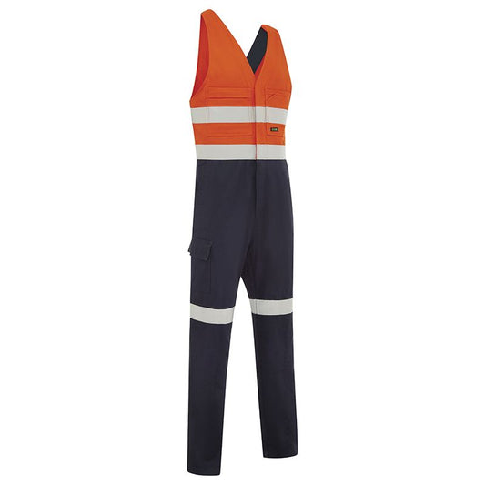 WORKIT Workwear Hi Vis 2-Tone Regular Weight Action Back Coverall With Reflective Tape