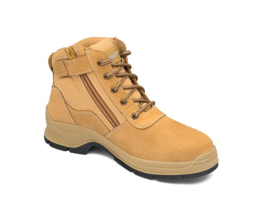 Blundstone 418 Wheat nubuck zip side ankle safety boot