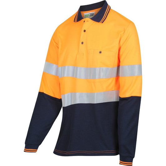 WORKIT Workwear Womens Long Sleeve Poly Cotton Taped Polo Shirt