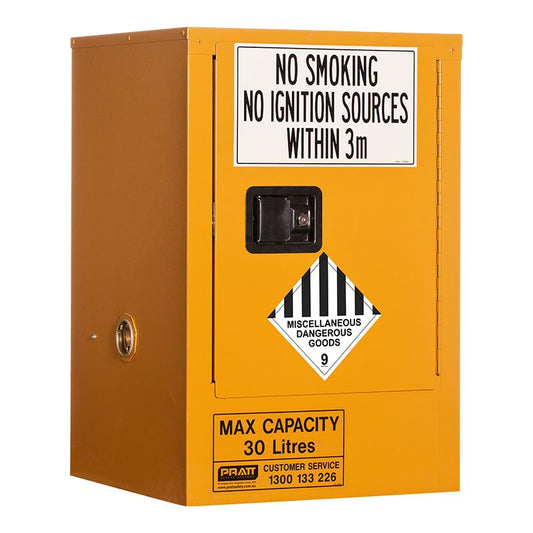 Pratt Safety Miscellaneous Dangerous Goods Storage Cabinet: 30L - 1 Door - 1 Shelf