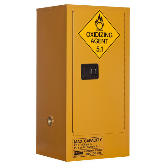Pratt Safety Oxidizing Agent Storage Cabinet: 60L - 1 Door - 2 Shelves