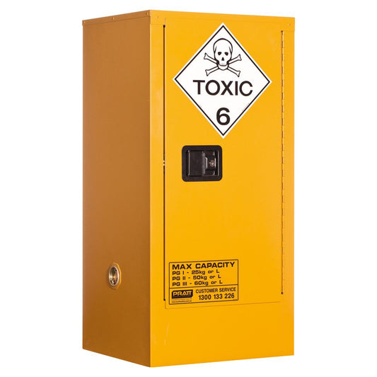 Pratt Safety Toxic Substance Storage Cabinet: 60L - 1 Door - 2 Shelves