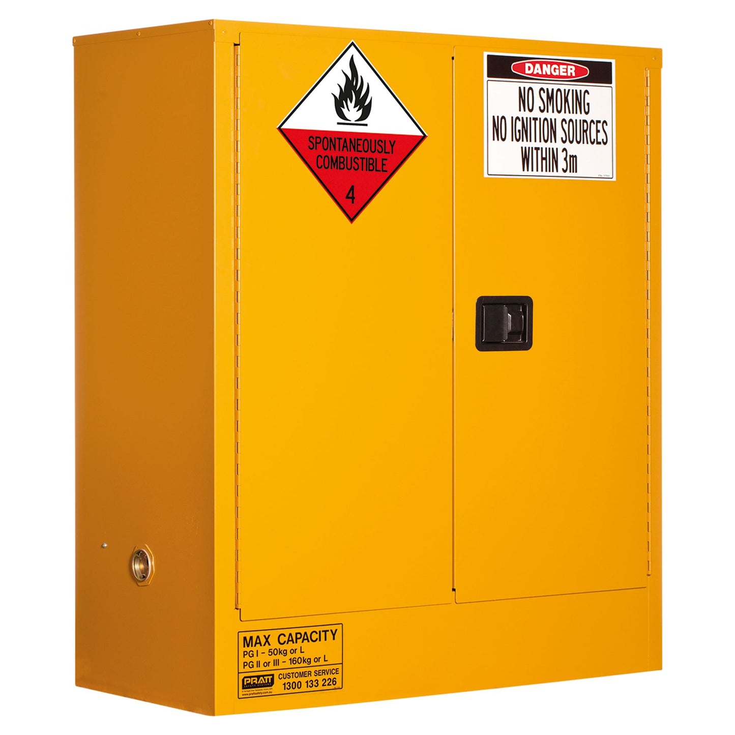 Pratt Safety Class 4 Dangerous Goods Storage Cabinet: 160L - 2 Doors - 2 Shelves