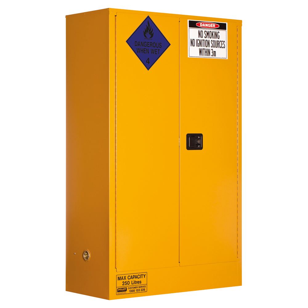 Pratt Safety Class 4 Dangerous Goods Storage Cabinet: 250L - 2 Doors - 3 Shelves