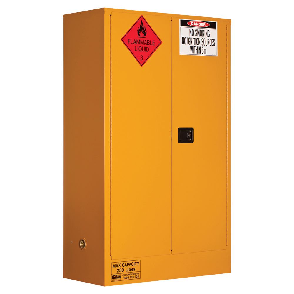 Pratt Safety Flammable Liquid Storage Cabinet: 250L - 2 Doors - 3 Shelves