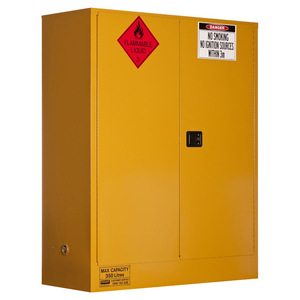 Pratt Safety Flammable Liquid Storage Cabinet: 350L - 2 Doors - 3 Shelves