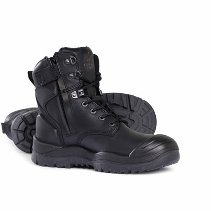 Black Hero - Mongrel Boots 561020 Black High Leg ZipSider Boot w/ Scuff Cap