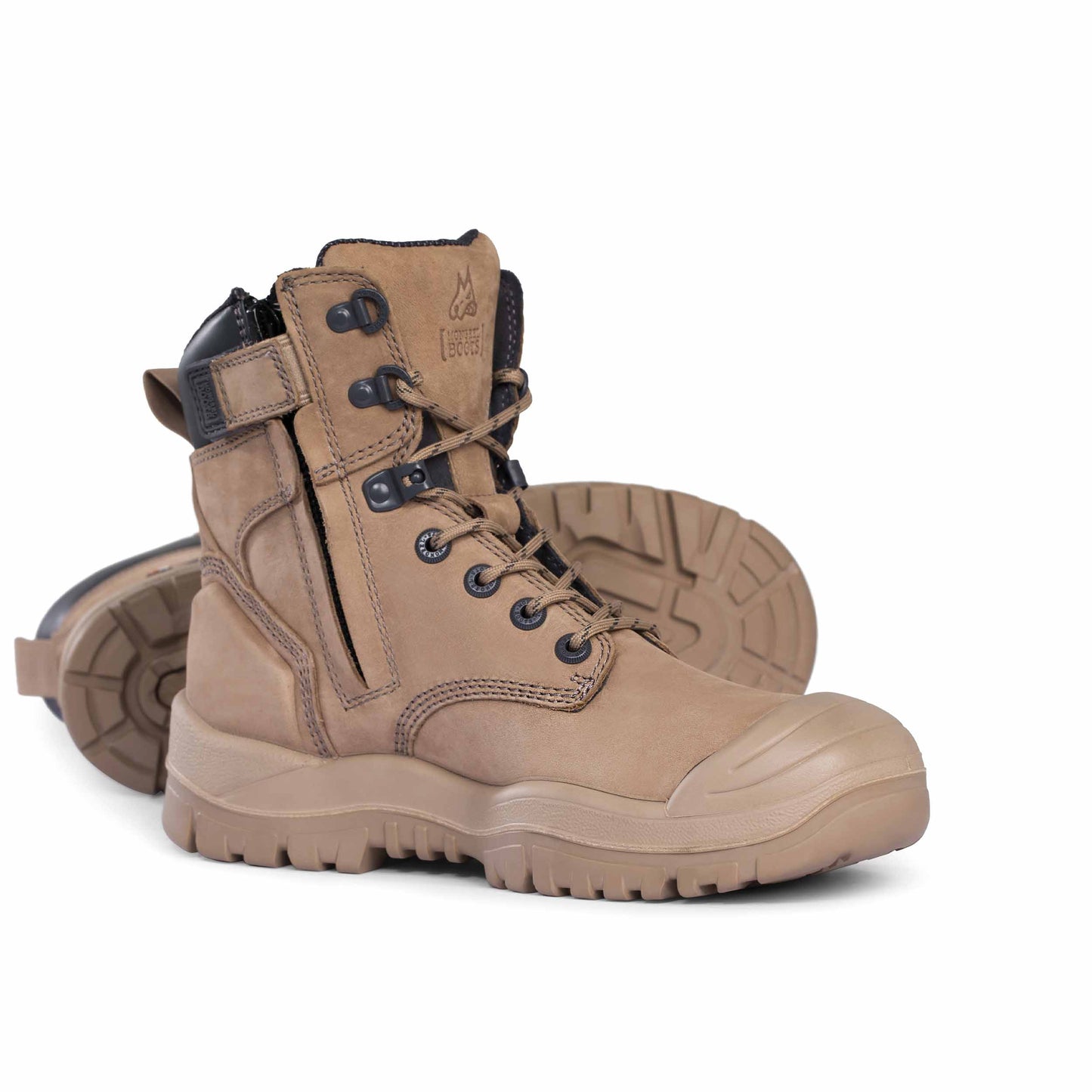 Stone Hero - Mongrel Boots 561020 Black High Leg ZipSider Boot w/ Scuff Cap