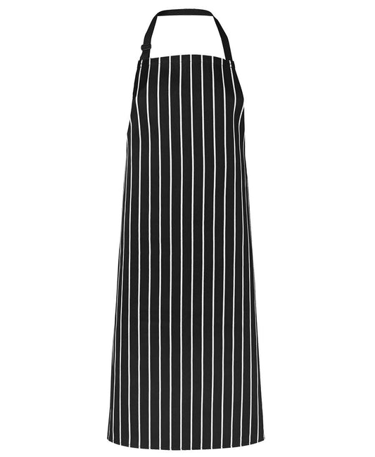 JB's Bib Striped Without Pocket Black/White