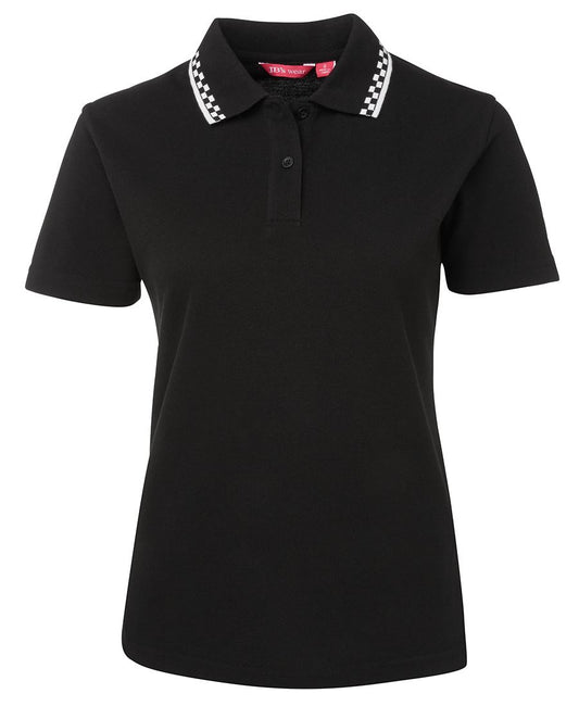 JB's Ladies Chef Polo Black/White -16