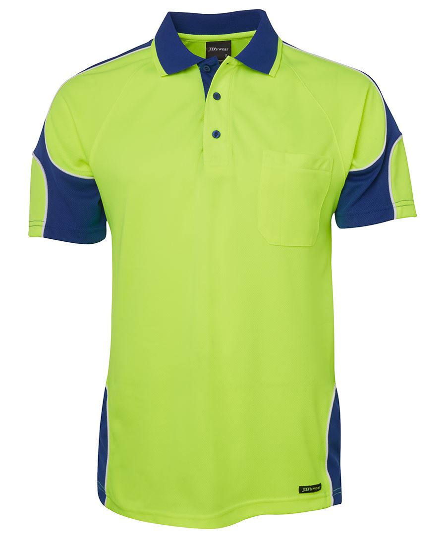 JB's Hv 4602.1 S/S Arm Panel Polo Lime/Black-2Xs