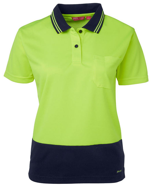 JB's Ladies Hv S/S Comfort Polo Lime/Nvy -16