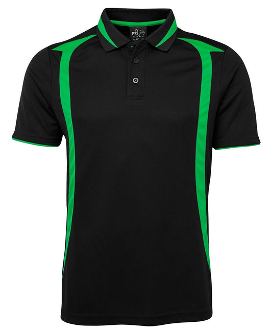 Podium Swirl Polo Black/Pea Green
