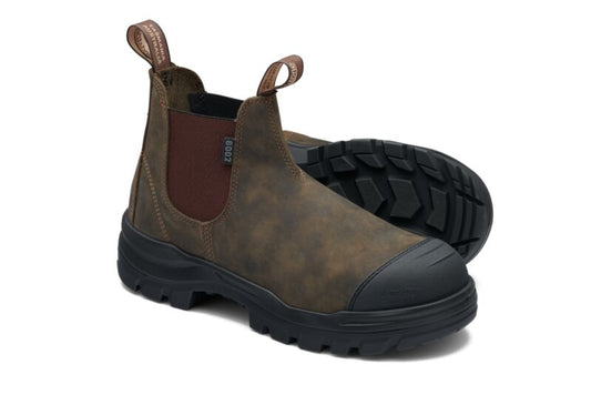 Blundstone 8002 RotoFlex Rustic brown water-resistant nubuck TPU elastic side safety boot