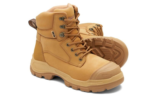 Blundstone 9010 RotoFlex Wheat water-resistant nubuck PU/R 150mm lace up safety boot