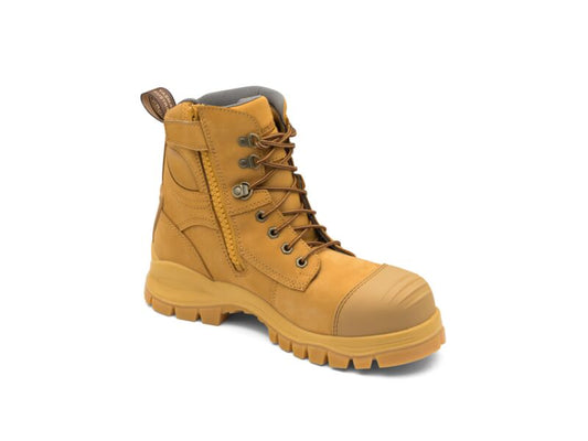 Blundstone 992 Nubuck water resistant lace up/zip ankle safety boot