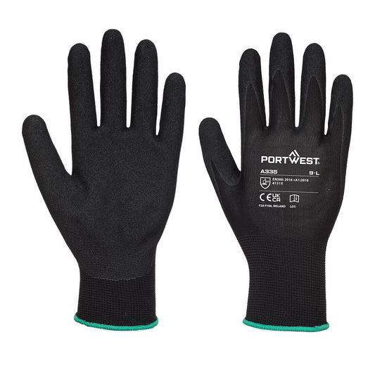 Portwest Dermi-Grip NPR15 Nitrile Sandy Glove in Black