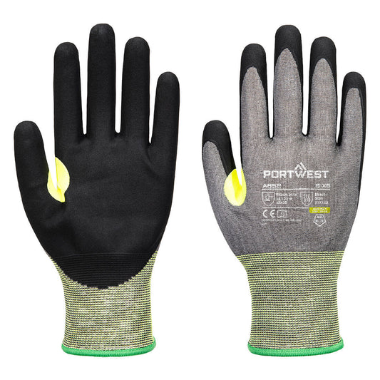 Portwest CS Cut E21 Nitrile Glove in Grey/Black