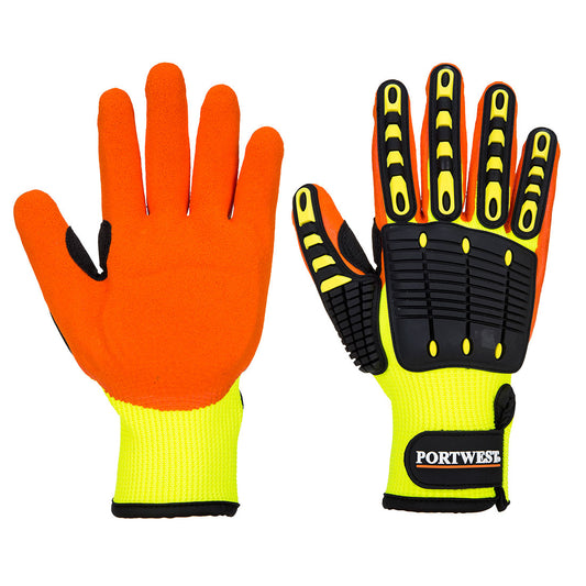 Portwest Impact 15 Nitrile Reinforced Palm Glove in Yellow/Orange