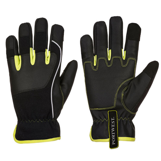 Portwest PW3 Tradesman Glove in Black/Yellow