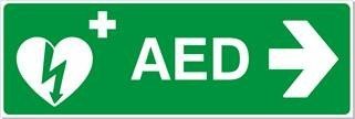 Max Global Products AED-S13R AED Location Sticker Right Arrow Vinyl 100mm x 300mm