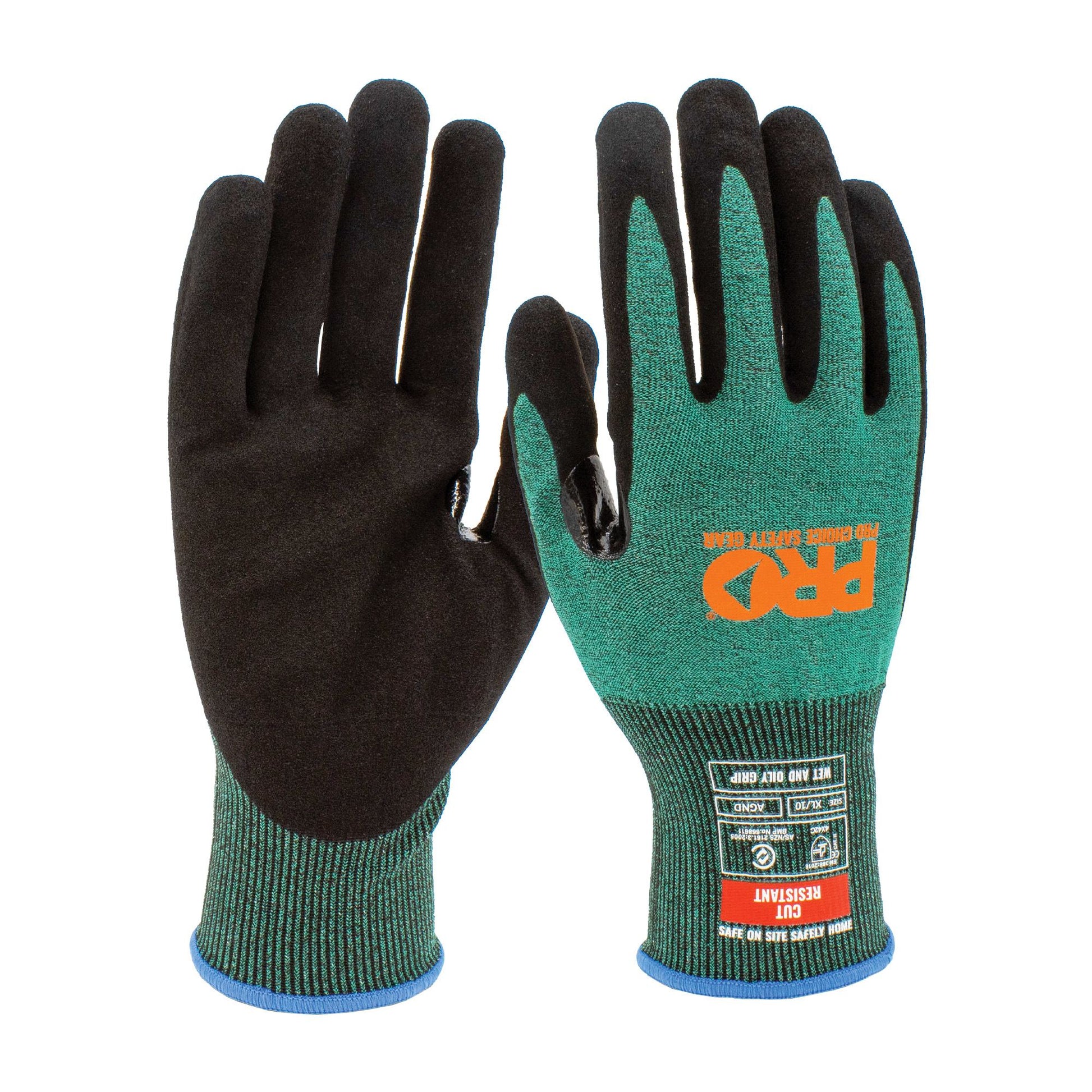 Pro Choice Safety Gear Arax Green Nitrile Sand Dip Palm