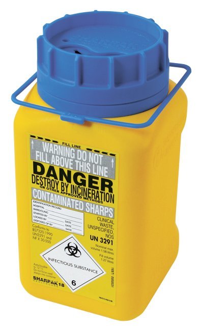 AMCOR PR6495 Sharps Container Sharpak 18 Blue Top 1.58L