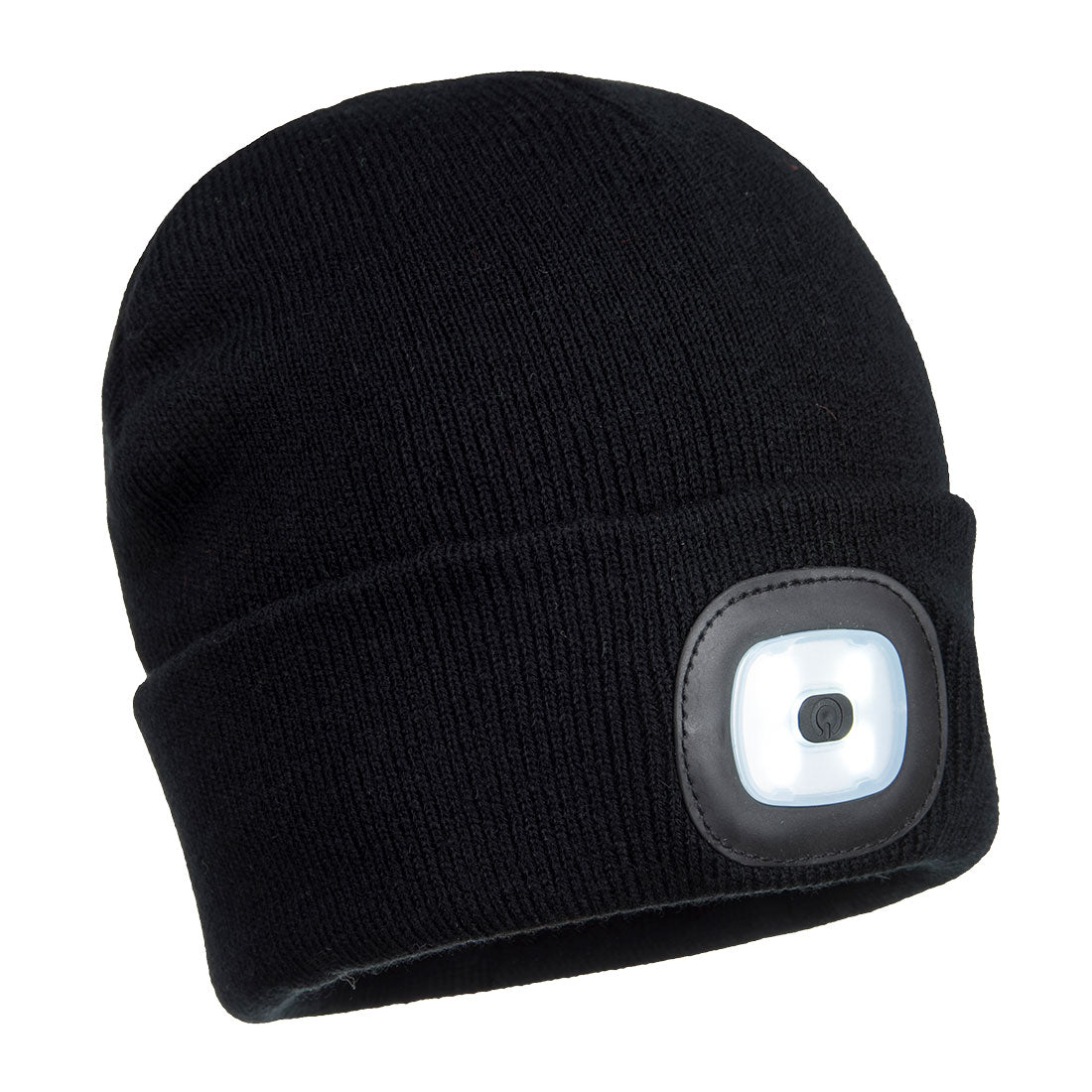 Portwest Rechargeable Twin LED Beanie in Black