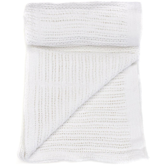 SENTRY MEDICAL BCW Blanket Cotton 100% Cellular 180 x 230cm White Single Bed