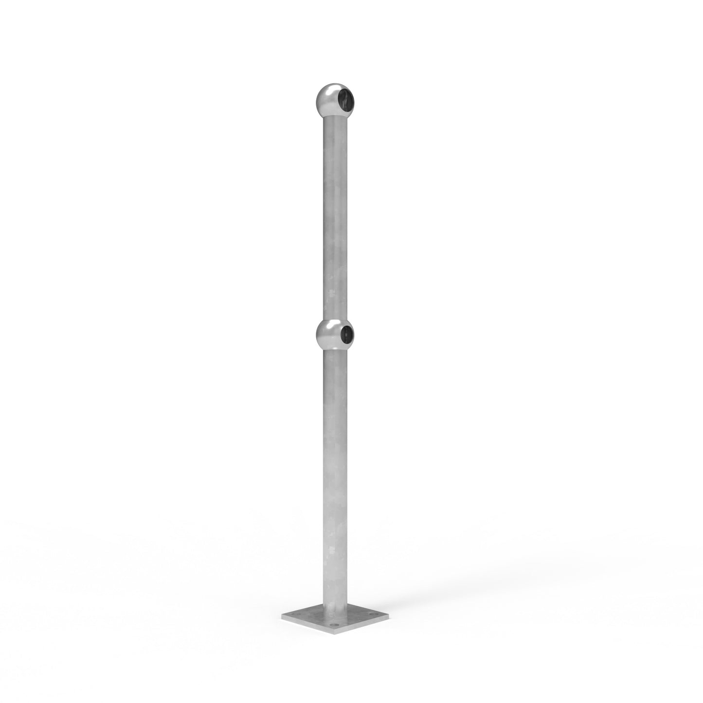 Ball Fence Gate Post For W-Beam Surface Mounted