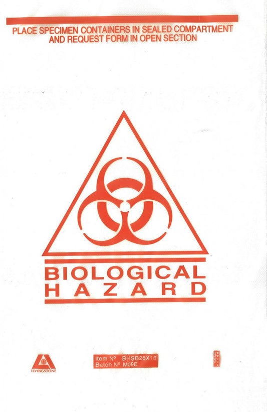 Max Global Products BHB-1 Bag: Biohazard Clear with Hazard Symbol 26cm x 16cm (Single)