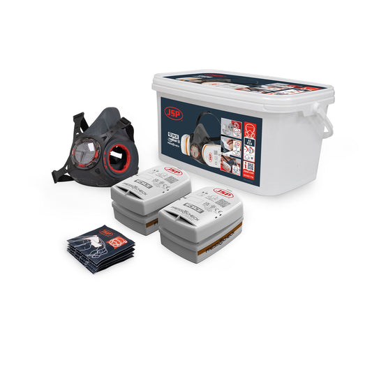 JSP Safety Force Typhoon 8 Half Mask Respirator Spray Painters Kit With A2P2 Filters