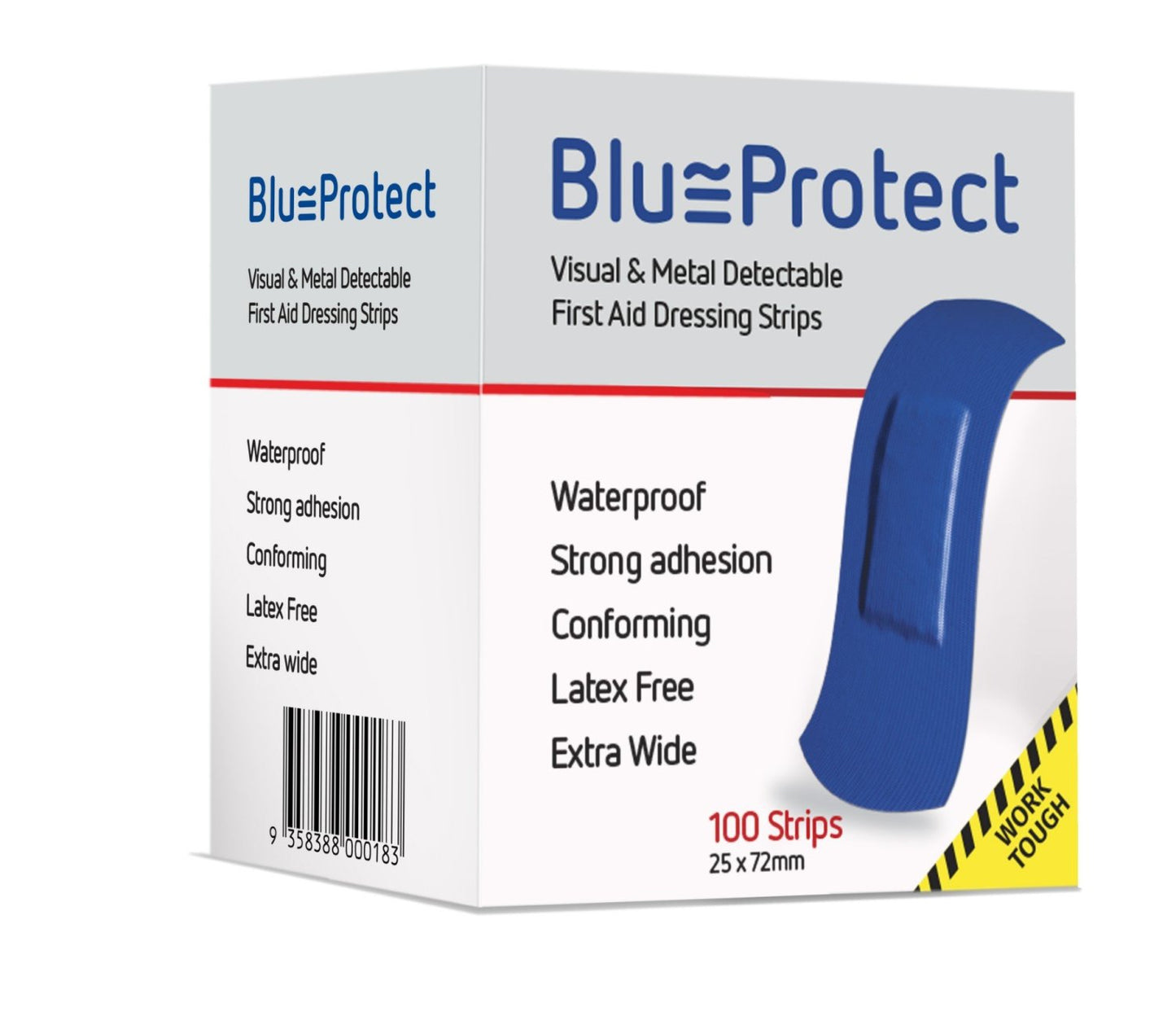 ESAPHARRM BN-BPVM100 Protectex Blue Visual & Metal Detectable Extra-Wide Strips Pack of 100