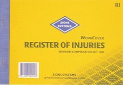 ZIONS BRI Book Register of Injuries NSW Yellow