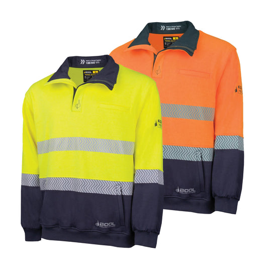 BW2350T1 Hi-Vis PPE 2 Water Repellent Two Tone Fleece Jumper with Segmented FR Tape