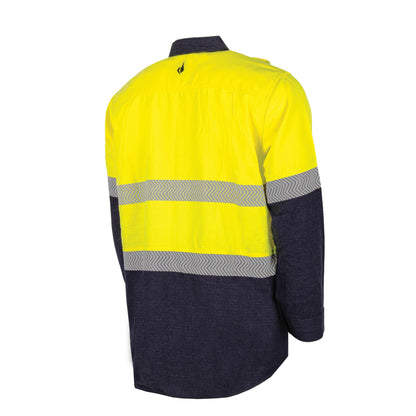 BW2505T1 Lightweight PPE 1 L/S Hi-Vis Shirt with Segmented FR Reflective Tape