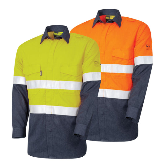 BWW2590T1 Womens Regular Weight PPE 2 L/S Two Tone FR Shirt with LOXY™ FR Reflective Tape