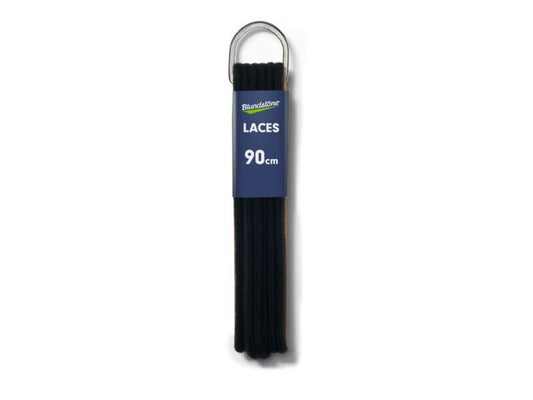 LACES - FLAT, BLACK, POLYESTER. 90CM LENGTH