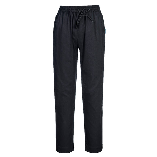 Portwest Chef's Cotton MeshAir Pro Stretch Pants in Black
