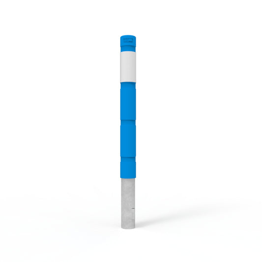 Bollard 140mm Below Ground with Skinz Bollard Sleeve with White Reflective Tape