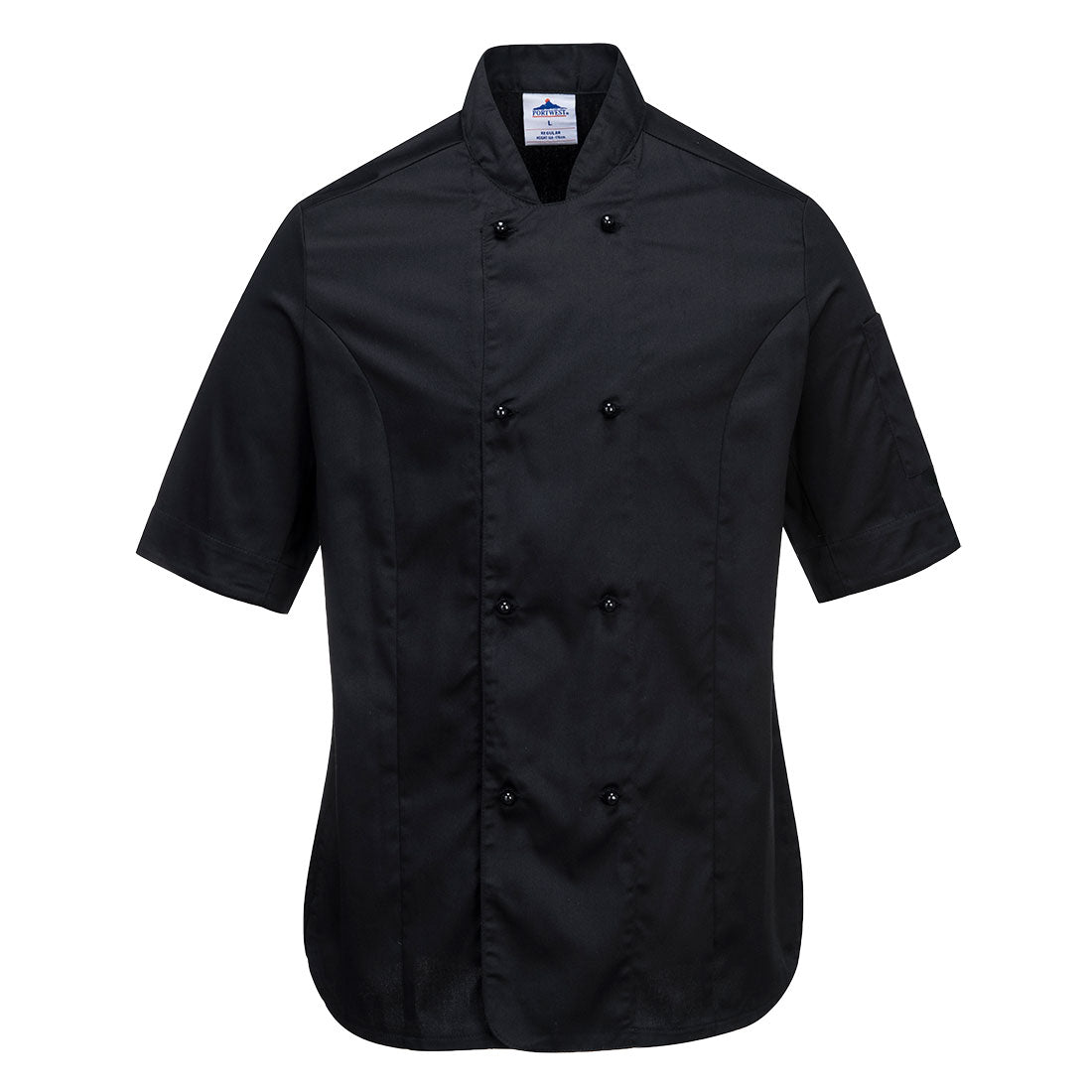Portwest Rachel Ladies Chefs Jacket S/S in Black