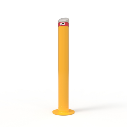 Bollard 140mm Surface Mounted with Cast Aluminium Angled Cap