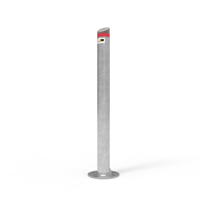 Bollard 90mm Surface Mounted with Cast Aluminium Angled Cap