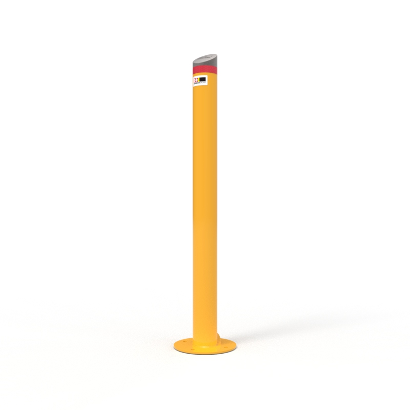 Bollard 90mm Surface Mounted with Cast Aluminium Angled Cap