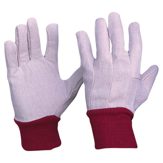 Pro Choice Safety Gear Cotton Drill Red Knit Wrist Gloves Ladies Size