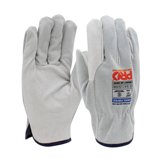 Pro Choice Safety Gear Riggamate Natural Cowgrain Palm / Split Back Gloves