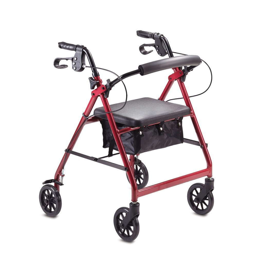 CAREQUIP ARTRIS CQ-HF0600 Walker Territory Seat Braked Back Rest Bag Folding Burgundy